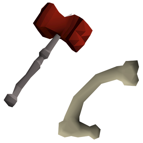Dragon warhammer of curved bone