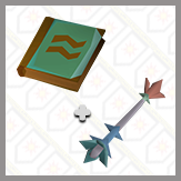 Dragonhunter wand en Tome of earth